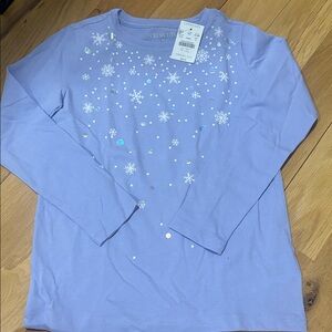 Crewcuts Girls Long-Sleeve Snowflakes Graphic Tee